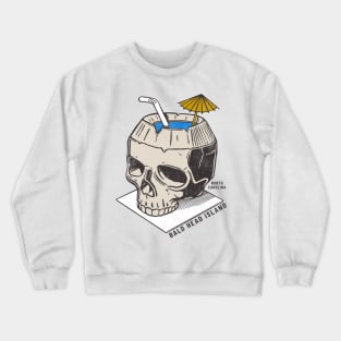 Bald Head Island, NC Summertime Vacationing Skull Drink Crewneck Sweatshirt